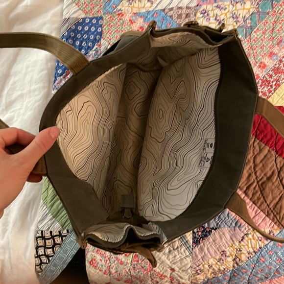 FEED canvas tote bag, dark olive - Picture 5 of 5